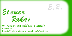 elemer rakai business card